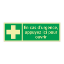 En cas d'urgence, appuyez ici pour ouvrir