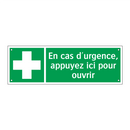 En cas d'urgence, appuyez ici pour ouvrir