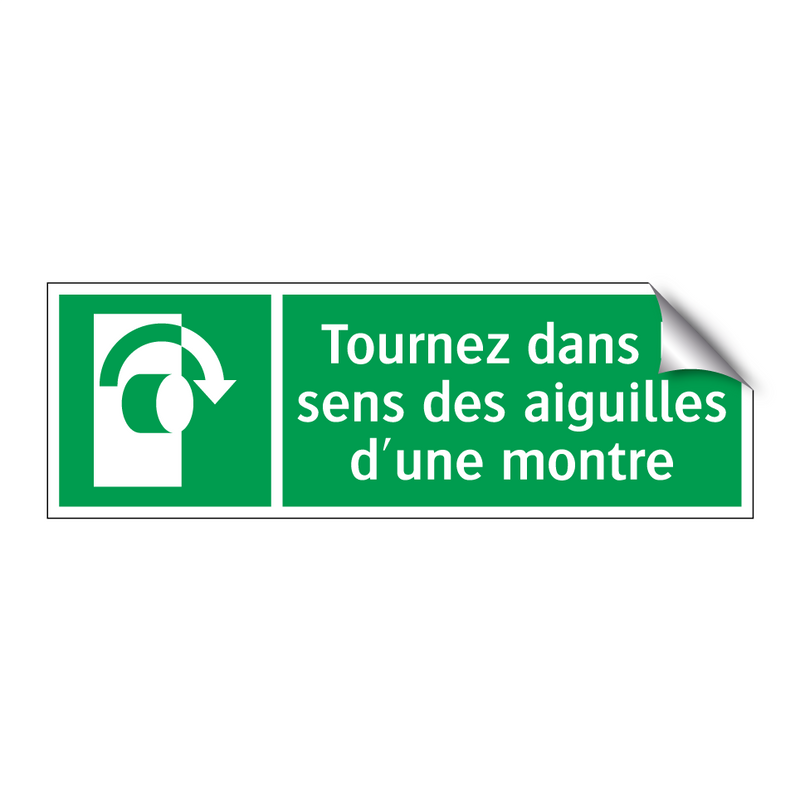 Tournez dans le sens des aiguilles d'une montre