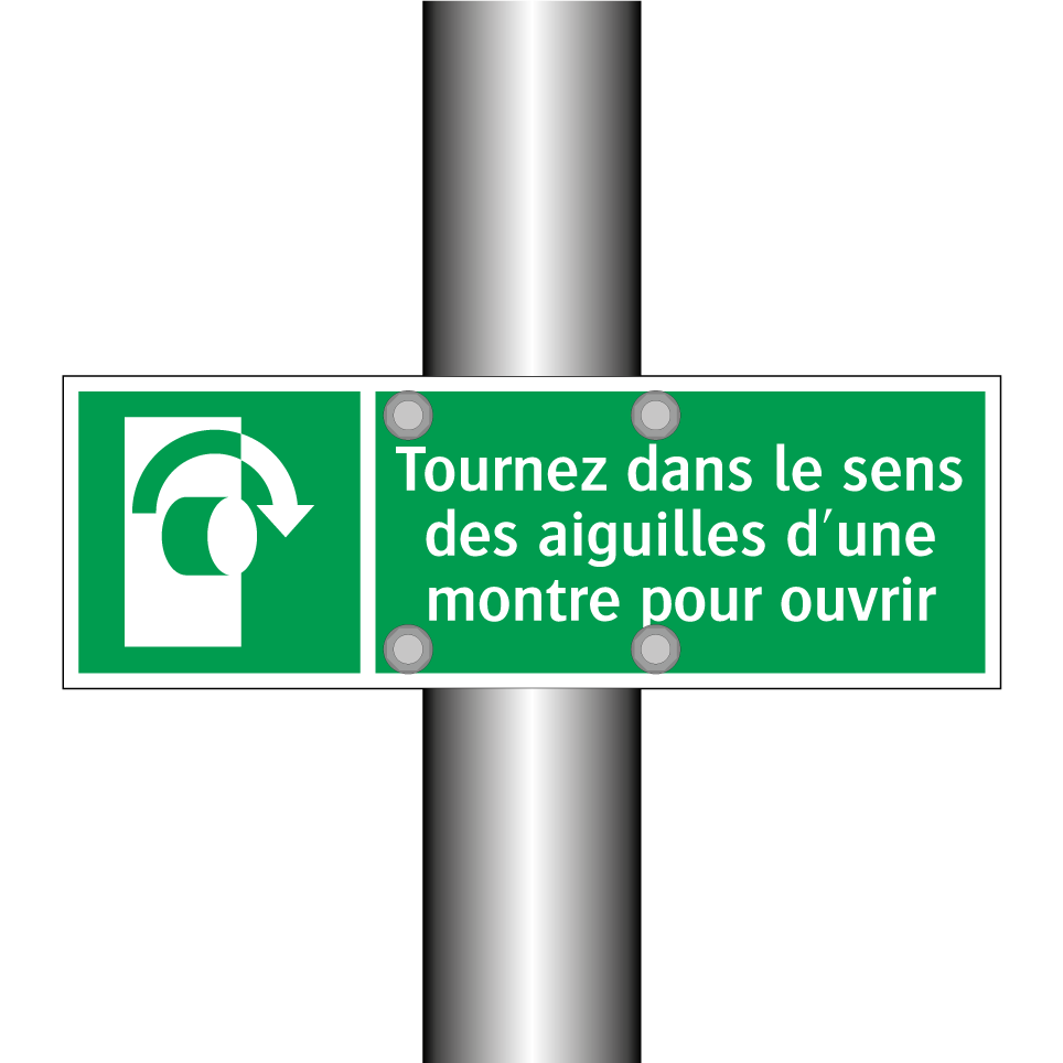 Tournez dans le sens des aiguilles d'une montre pour ouvrir