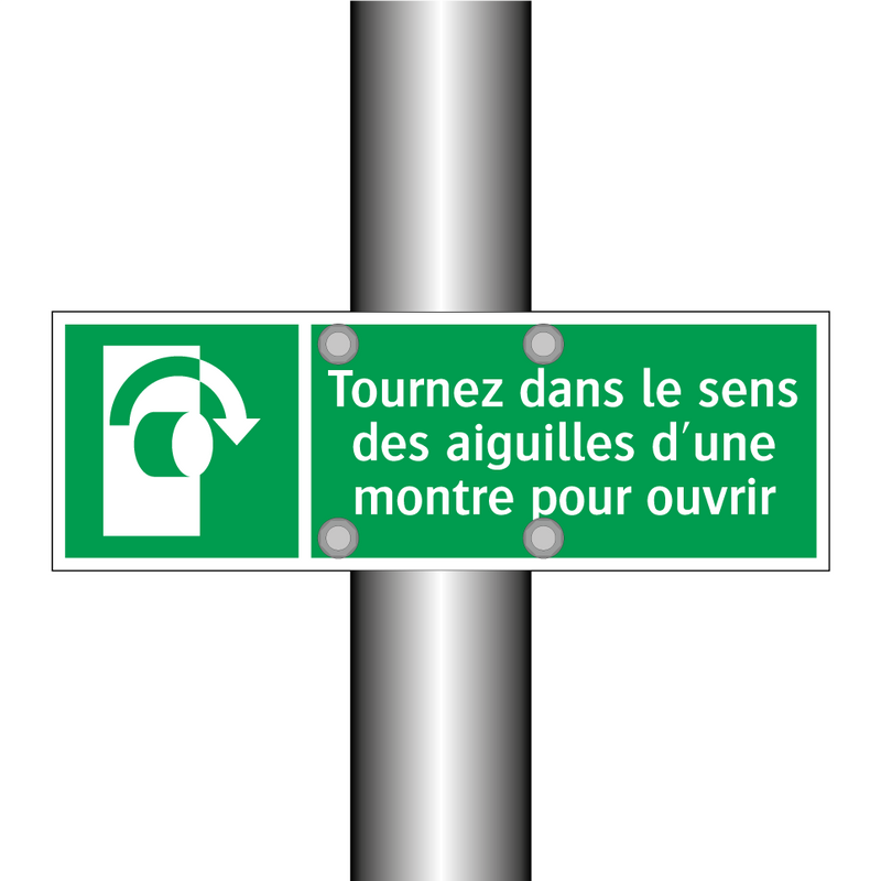 Tournez dans le sens des aiguilles d'une montre pour ouvrir