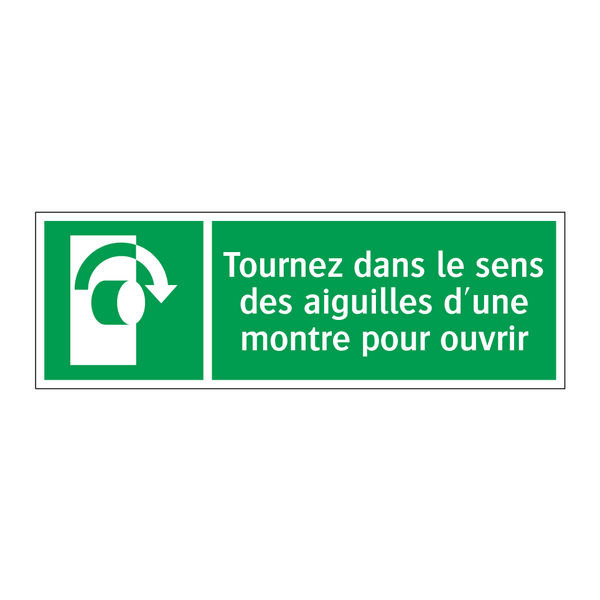Tournez dans le sens des aiguilles d'une montre pour ouvrir
