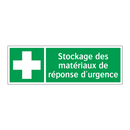 Stockage des matériaux de réponse d'urgence