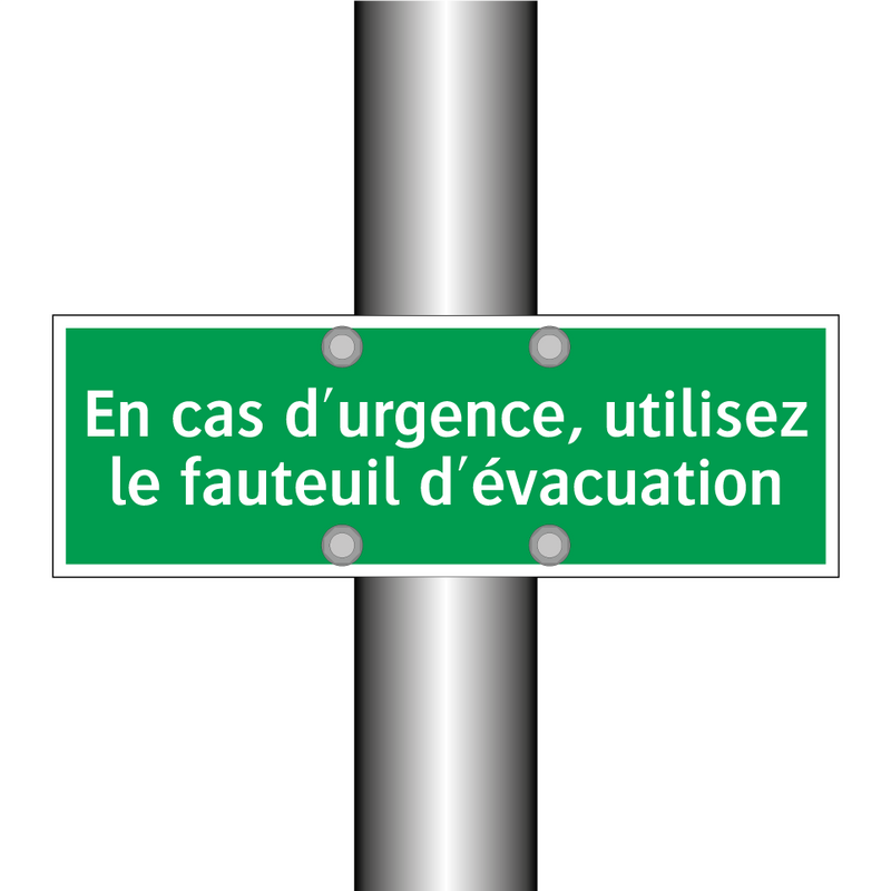 En cas d'urgence, utilisez le fauteuil d'évacuation