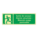 Sortie de secours - Alarme sécurisée - Mauvais usage punissable