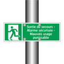 Sortie de secours - Alarme sécurisée - Mauvais usage punissable