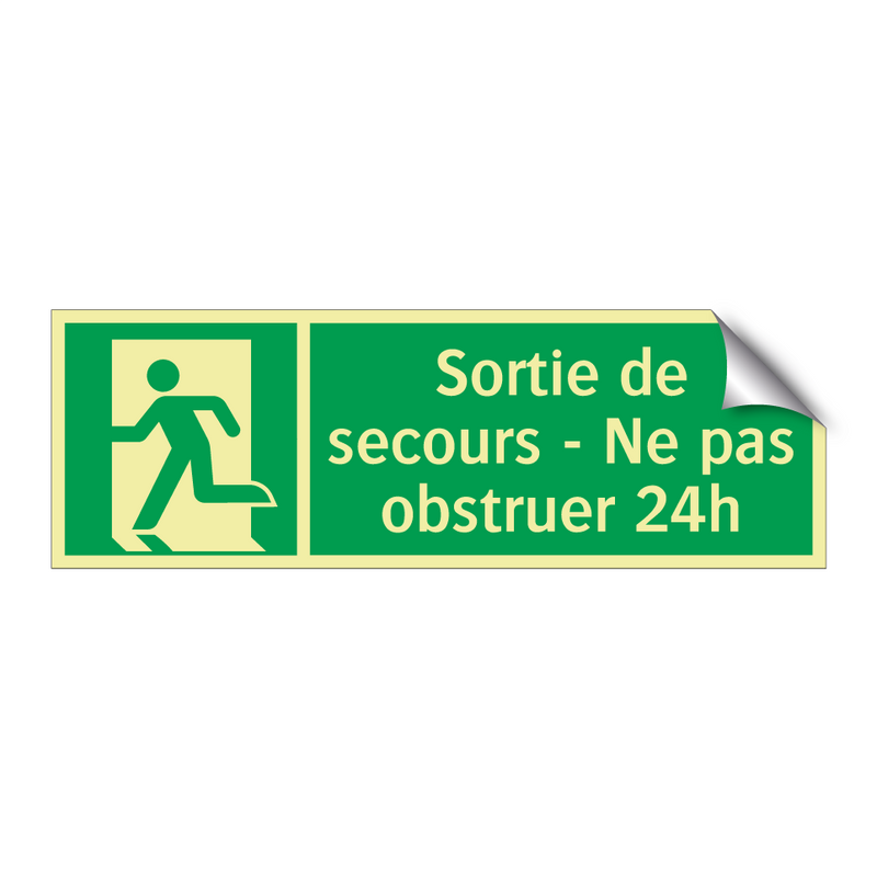 Sortie de secours - Ne pas obstruer 24h