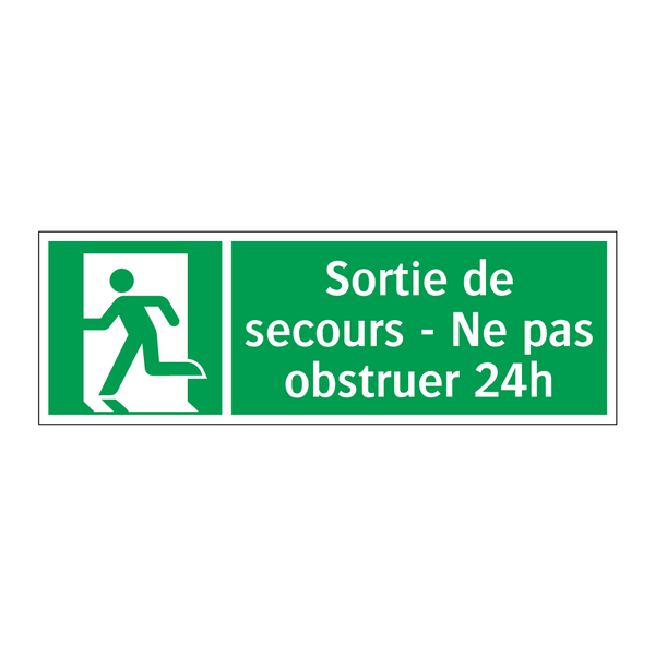 Sortie de secours - Ne pas obstruer 24h