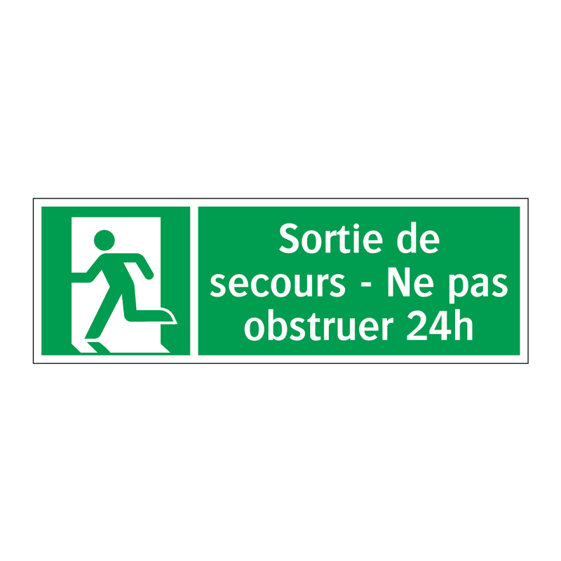 Sortie de secours - Ne pas obstruer 24h
