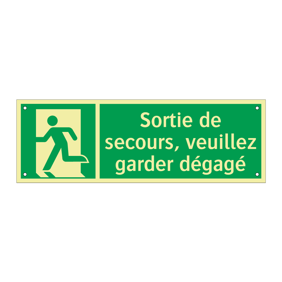 Sortie de secours, veuillez garder dégagé