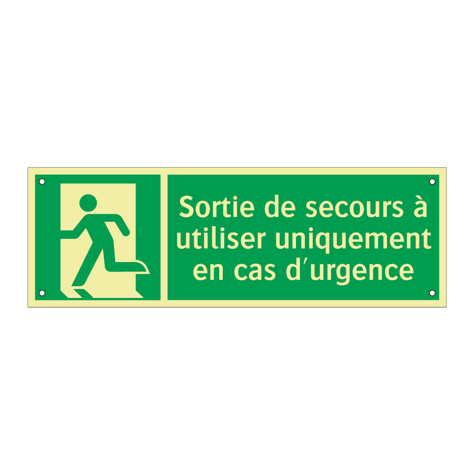 Sortie de secours à utiliser uniquement en cas d'urgence