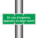 En cas d'urgence, appuyez ici pour ouvrir