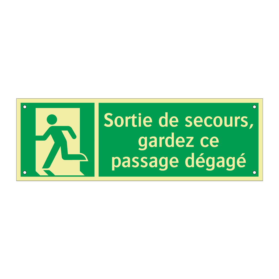 Sortie de secours, gardez ce passage dégagé