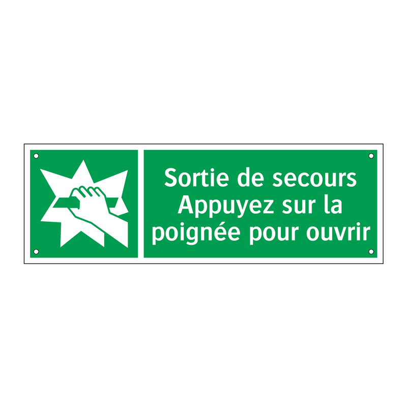 Sortie de secours Appuyez sur la poignée pour ouvrir