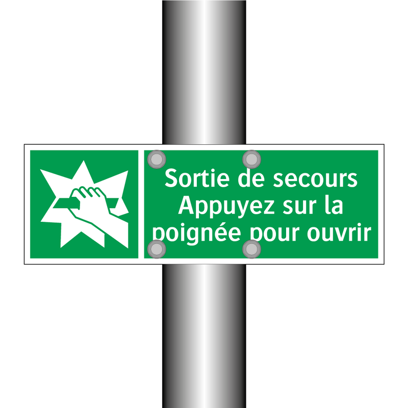 Sortie de secours Appuyez sur la poignée pour ouvrir