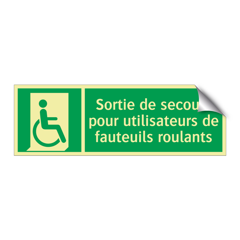 Sortie de secours pour utilisateurs de fauteuils roulants