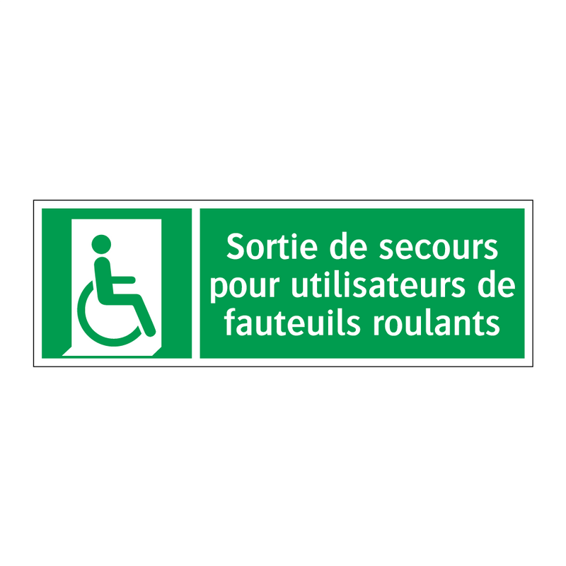 Sortie de secours pour utilisateurs de fauteuils roulants