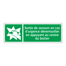 Sortie de secours en cas d'urgence déverrouiller en appuyant au centre du boîtier