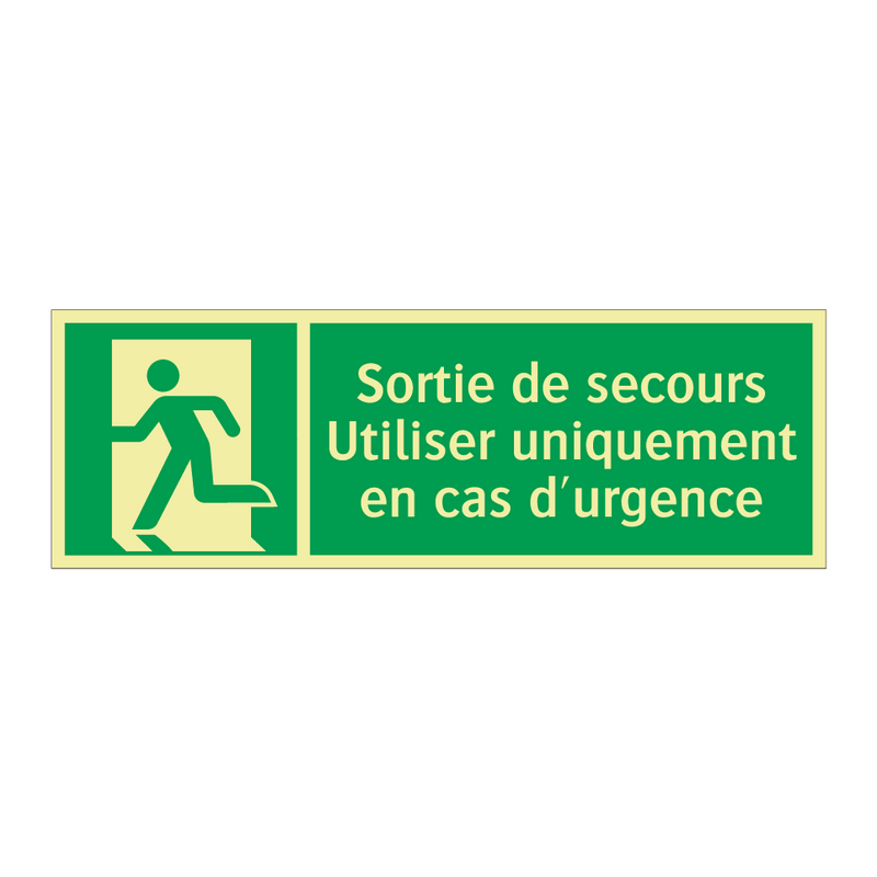 Sortie de secours Utiliser uniquement en cas d'urgence
