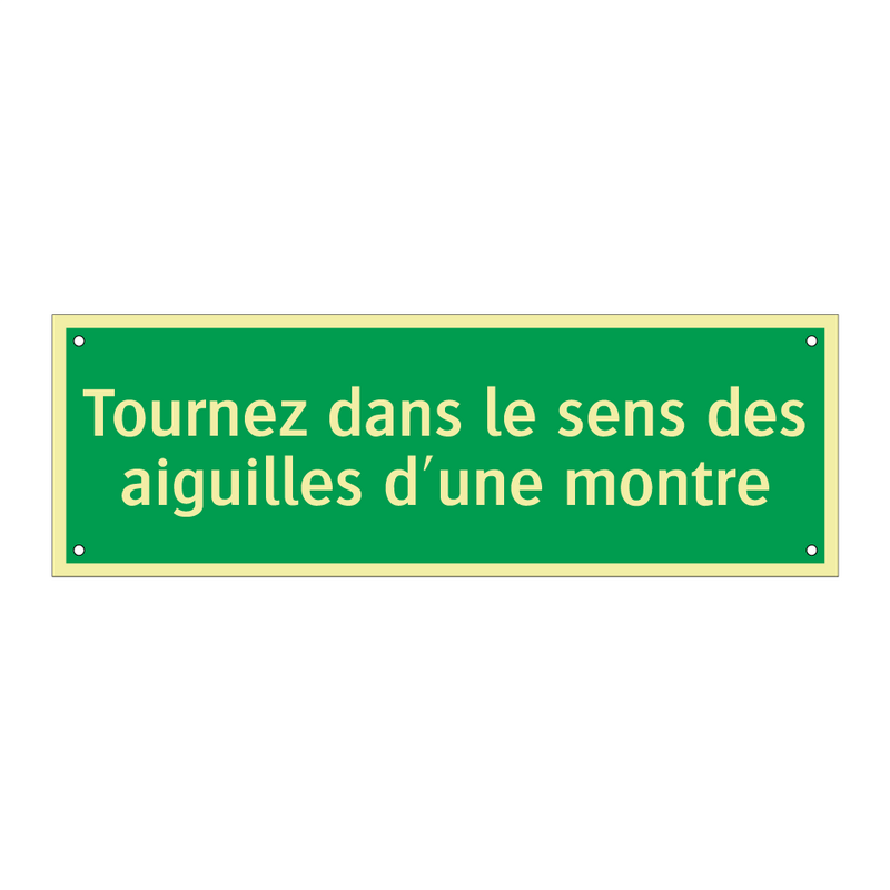 Tournez dans le sens des aiguilles d'une montre