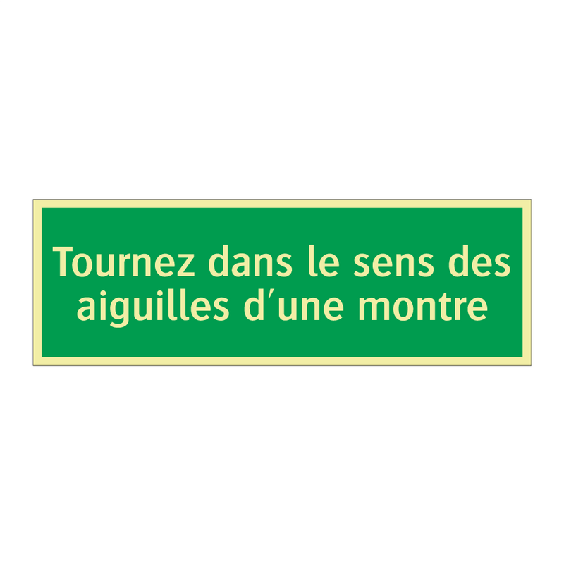 Tournez dans le sens des aiguilles d'une montre