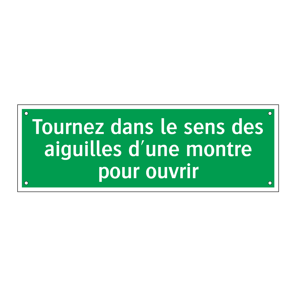 Tournez dans le sens des aiguilles d'une montre pour ouvrir