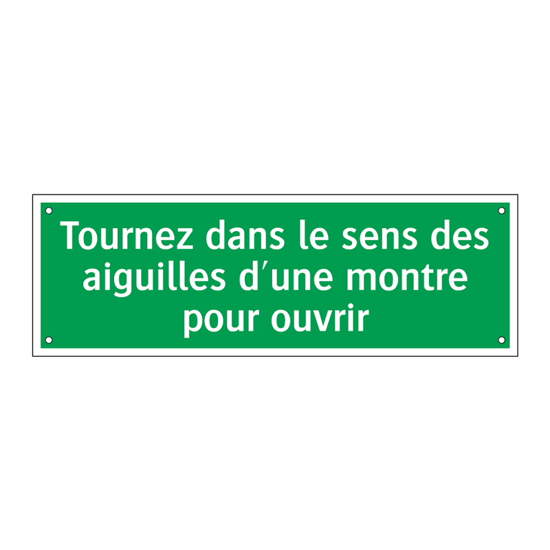 Tournez dans le sens des aiguilles d'une montre pour ouvrir