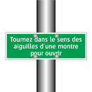 Tournez dans le sens des aiguilles d'une montre pour ouvrir