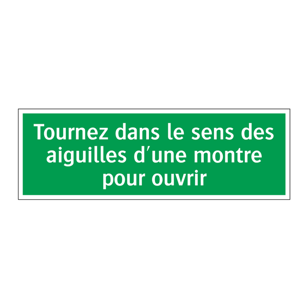 Tournez dans le sens des aiguilles d'une montre pour ouvrir