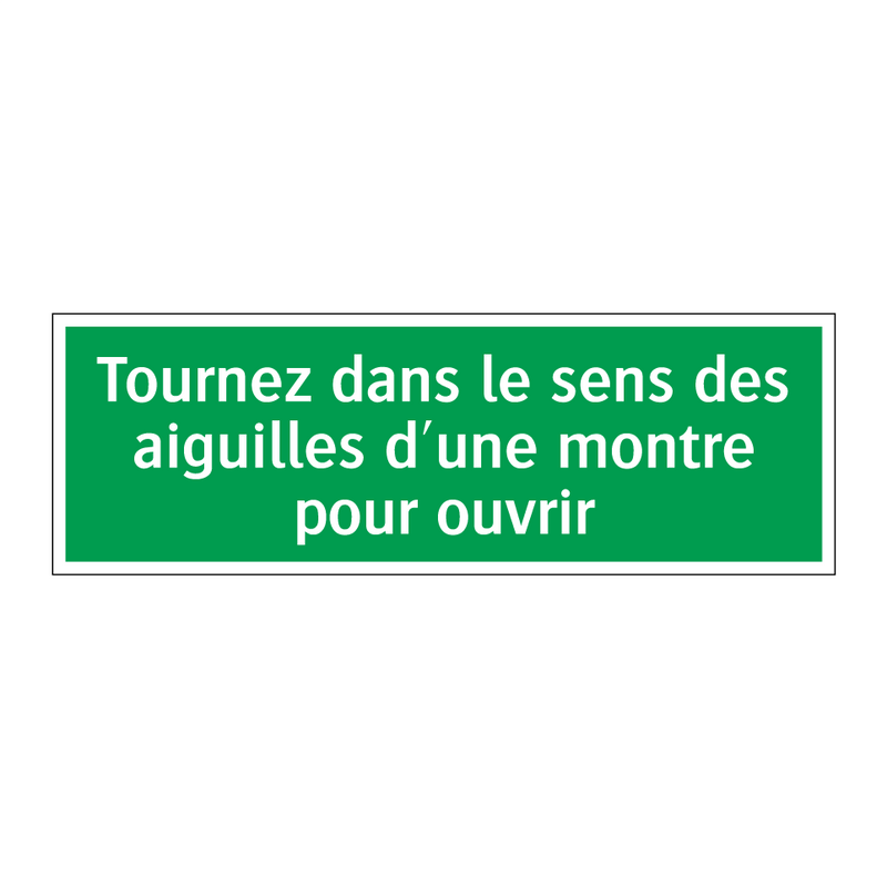 Tournez dans le sens des aiguilles d'une montre pour ouvrir