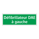 Défibrillateur DAE à gauche