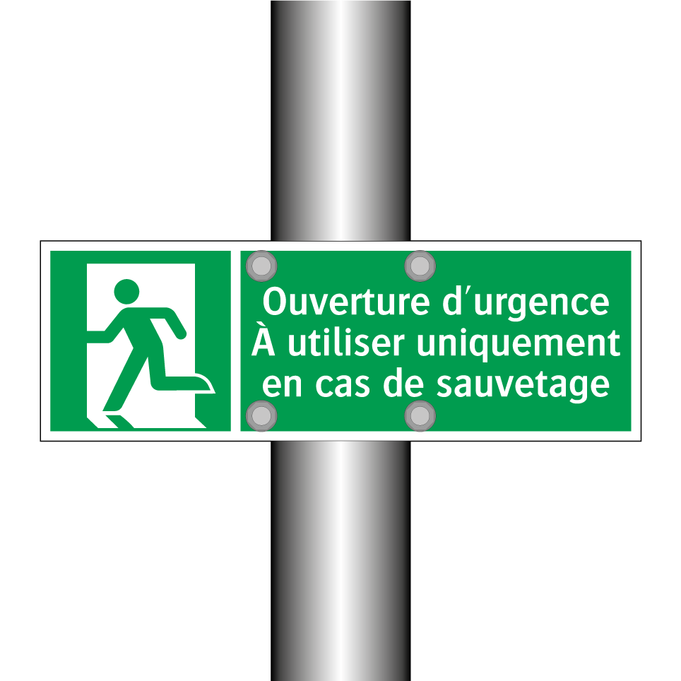 Ouverture d'urgence À utiliser uniquement en cas de sauvetage