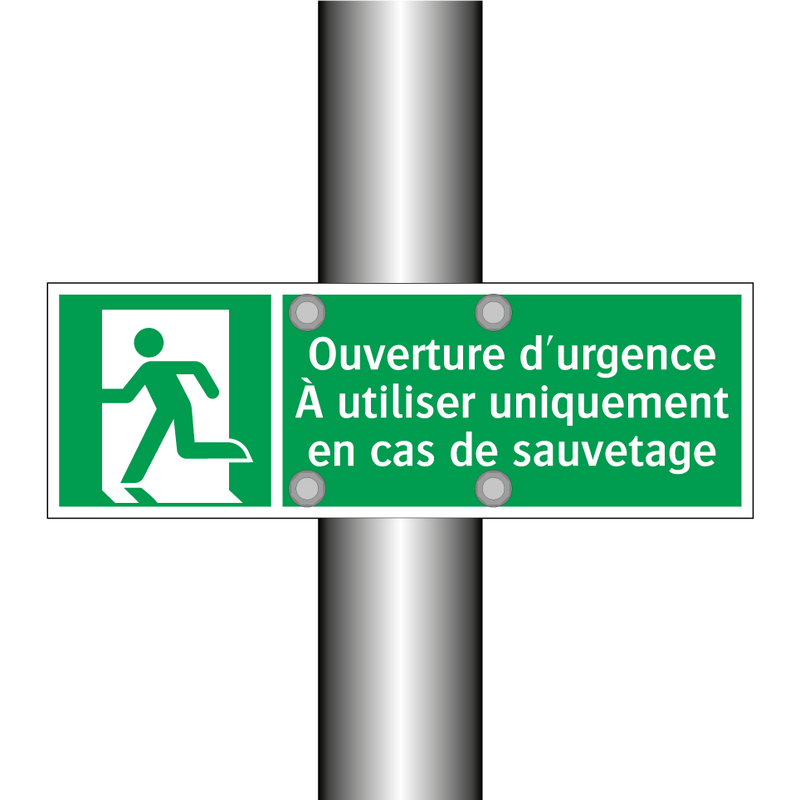 Ouverture d'urgence À utiliser uniquement en cas de sauvetage