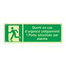 Ouvrir en cas d'urgence uniquement ! Porte sécurisée par alarme