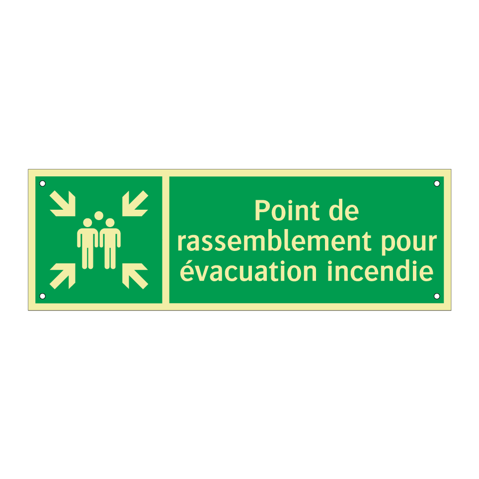 Point de rassemblement pour évacuation incendie