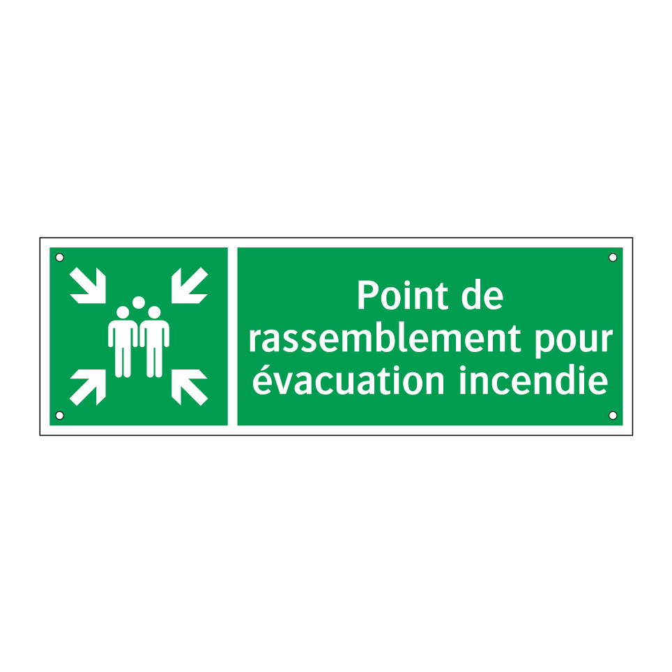 Point de rassemblement pour évacuation incendie