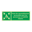 Point de rassemblement accessible pour les personnes à mobilité réduite
