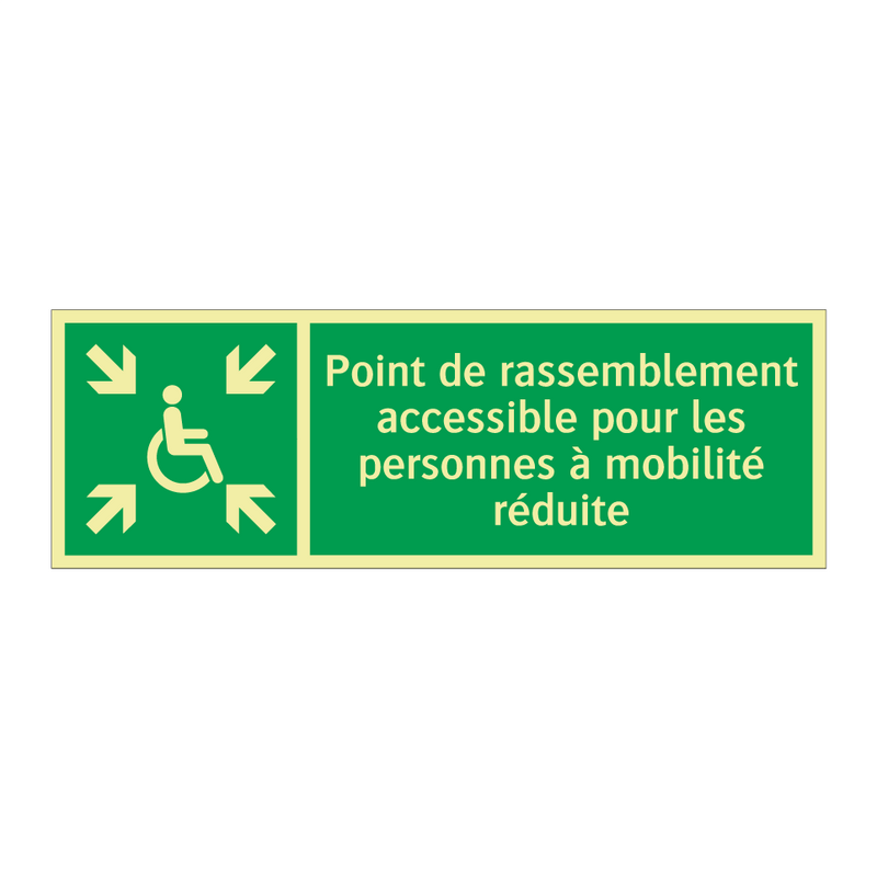 Point de rassemblement accessible pour les personnes à mobilité réduite