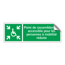 Point de rassemblement accessible pour les personnes à mobilité réduite