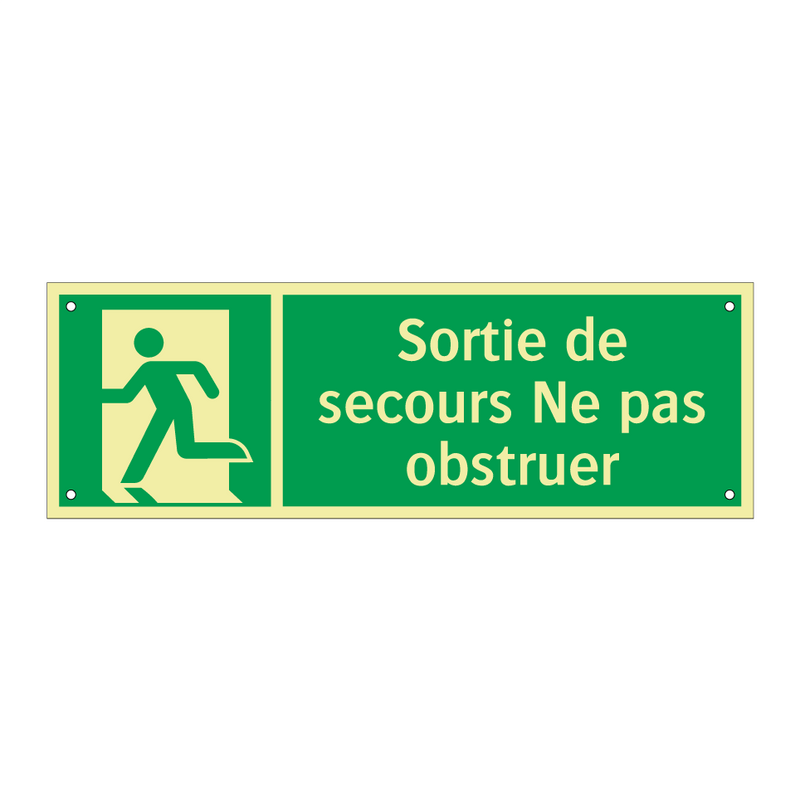 Sortie de secours Ne pas obstruer
