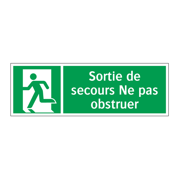 Sortie de secours Ne pas obstruer