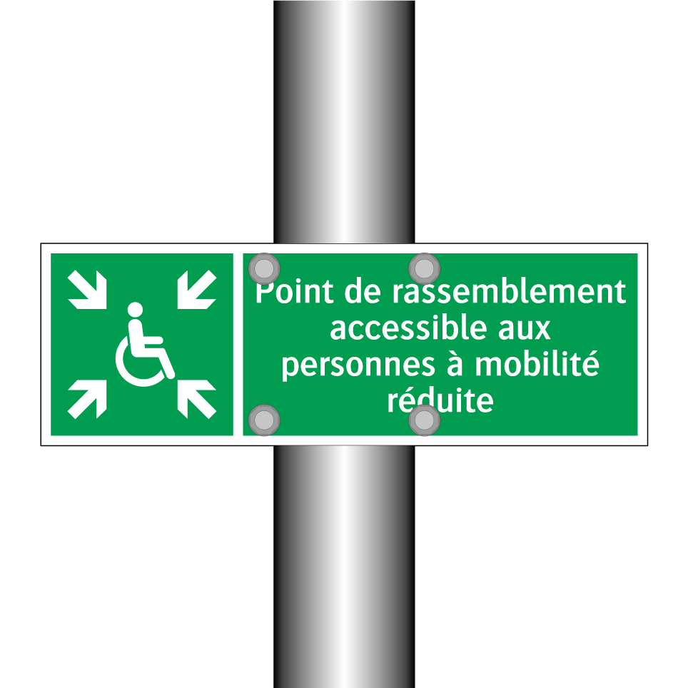Point de rassemblement accessible aux personnes à mobilité réduite