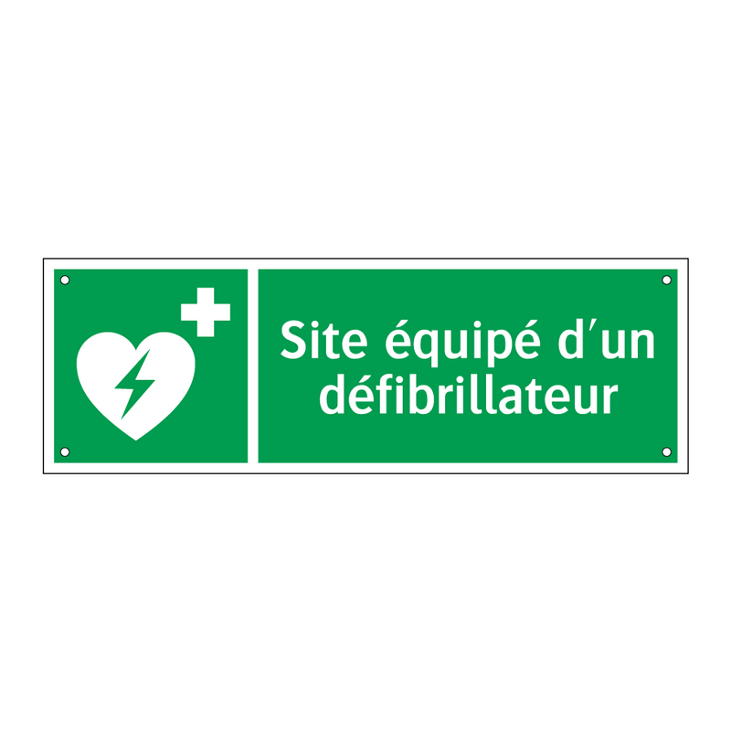 Site équipé d'un défibrillateur