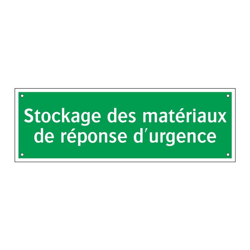 Stockage des matériaux de réponse d'urgence