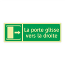 La porte glisse vers la droite