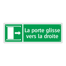 La porte glisse vers la droite