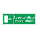 La porte glisse vers la droite
