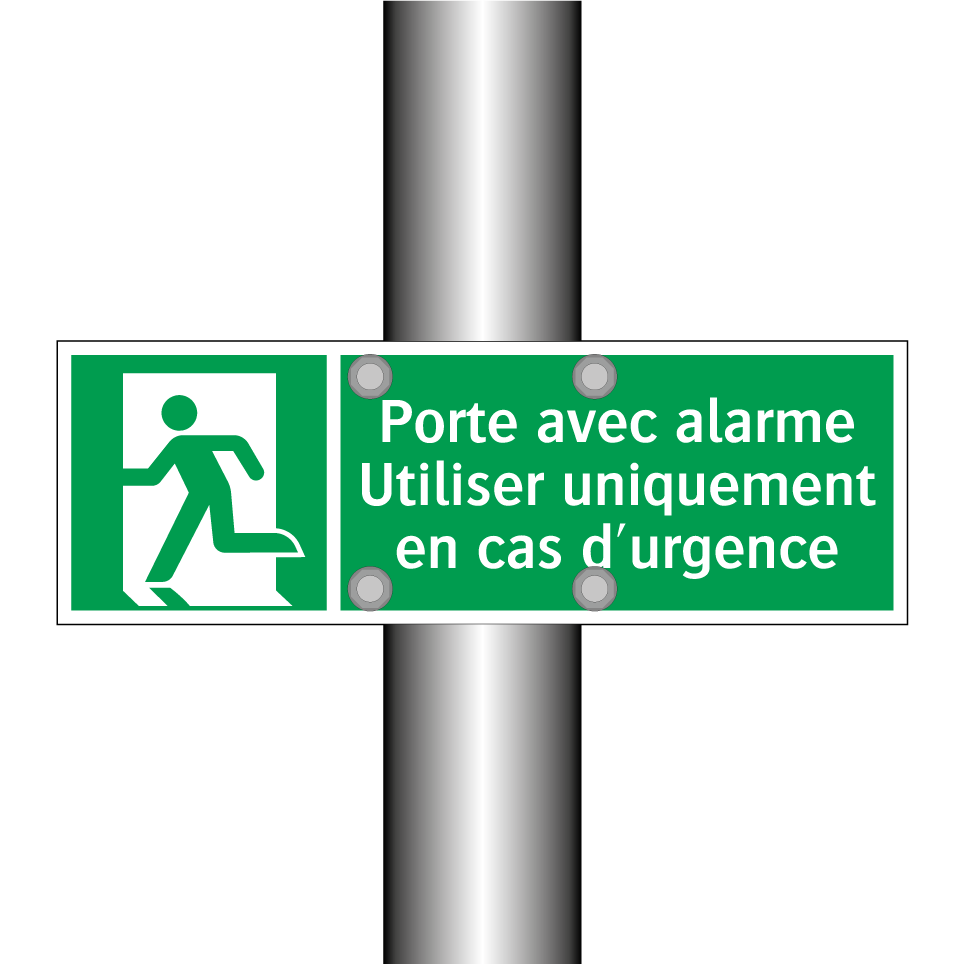 Porte avec alarme Utiliser uniquement en cas d'urgence