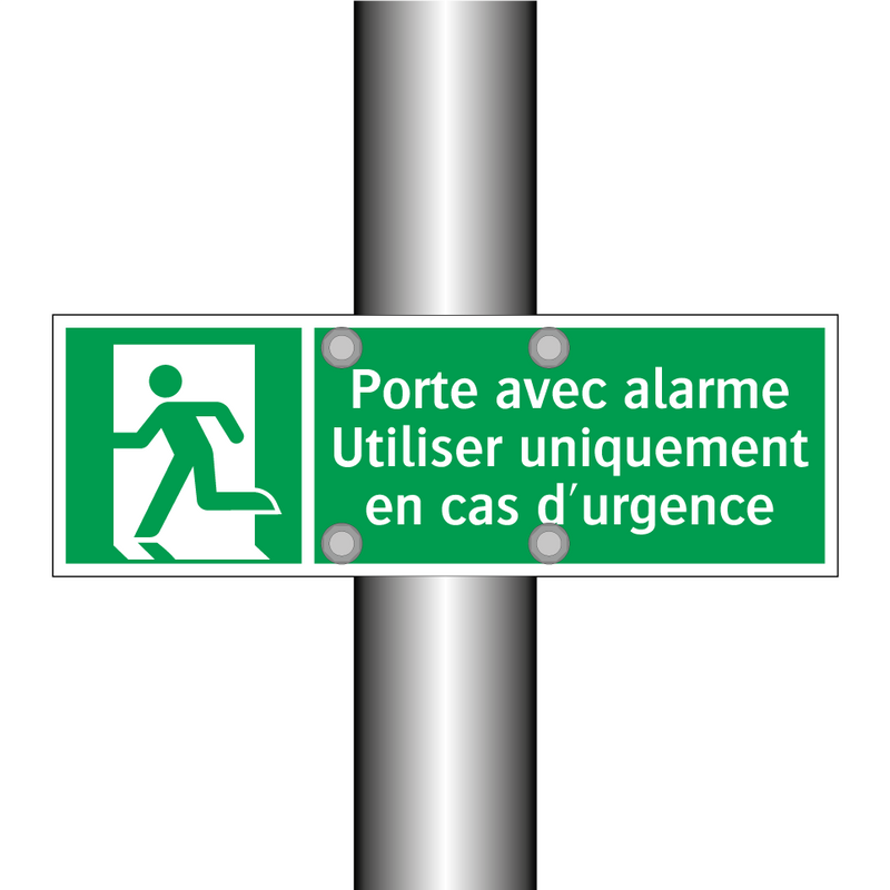 Porte avec alarme Utiliser uniquement en cas d'urgence