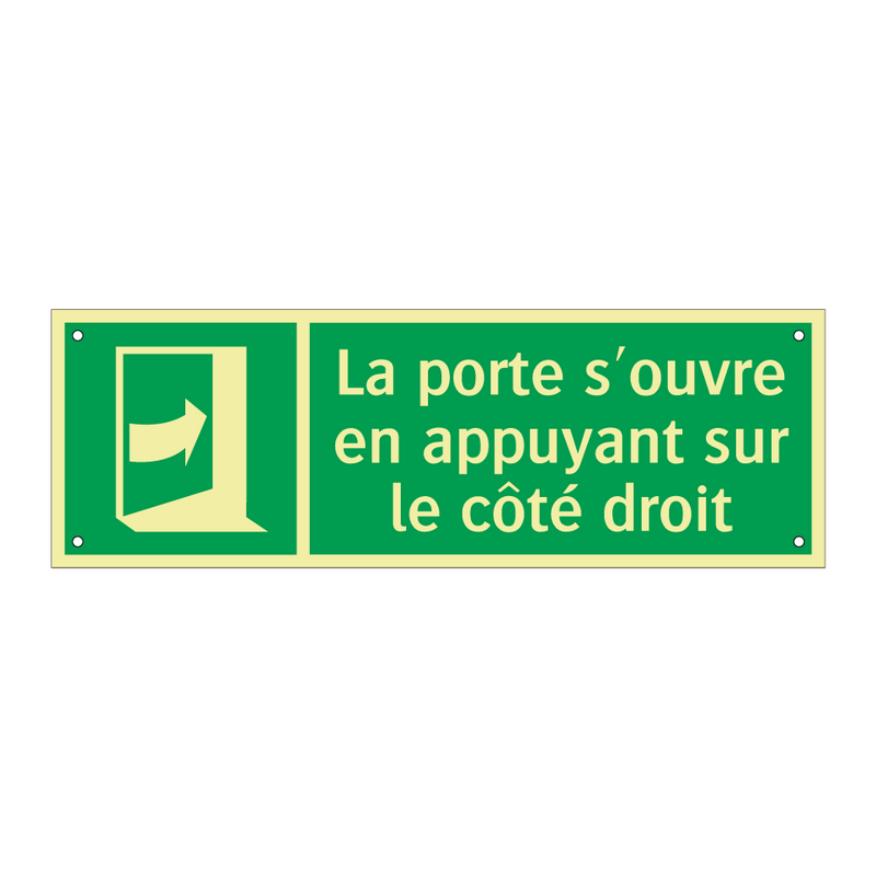 La porte s'ouvre en appuyant sur le côté droit